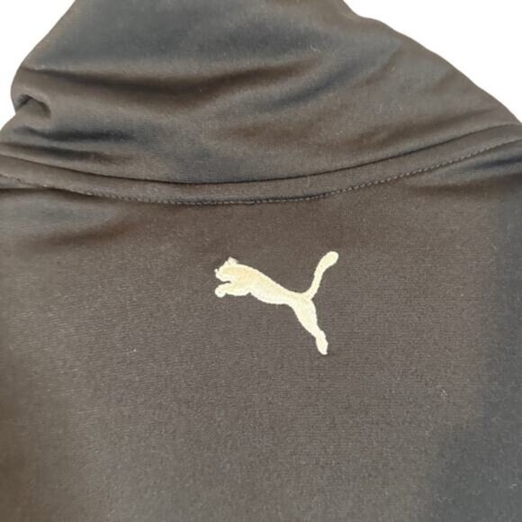 Puma Black Athletic Puma Cat Logo Mock Neck Full Zip Jacket Men Sz M - Picture 10 of 10